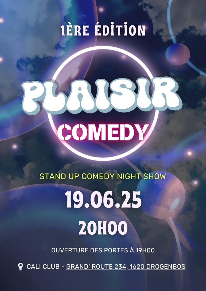 Stand-up - Plaisir Comedy - Jeudi 19 Juin - 20h